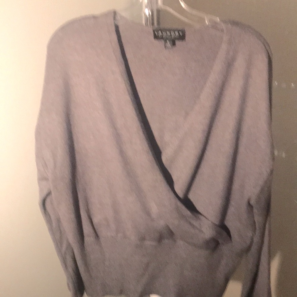 Gray Wrap Sweater